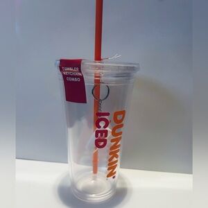 NEW! Dunkin Limited Edition Collectible Iced Tumbler And Keychain Set-24 oz(NWT)